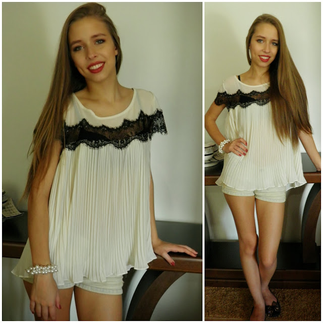 Look | Inspiração | Natal – Blusa Drapeada com Renda