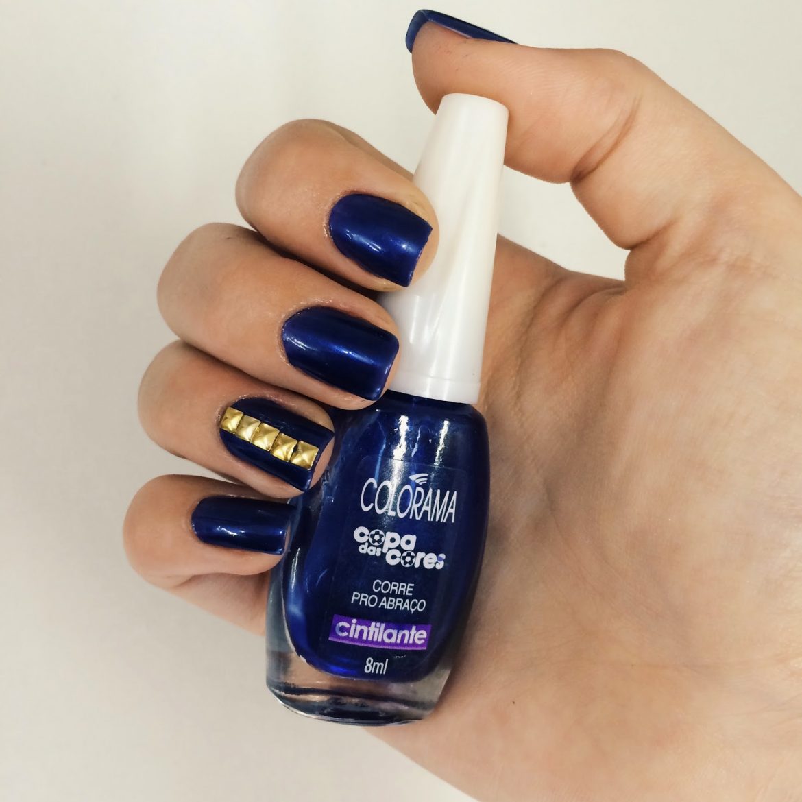 Unha da Semana – Azul metálico + Spikes